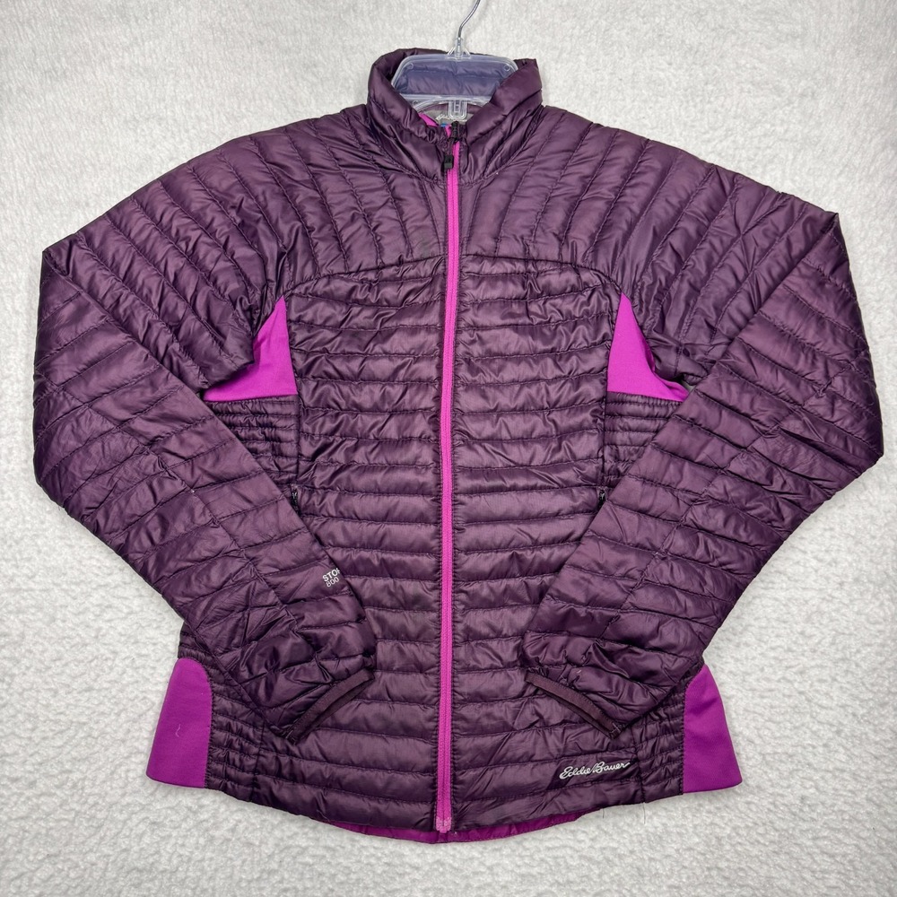 Eddie Bauer Puffer Jacket Down Full‎ Zip 800 Stormdown Purple Women's Size XS